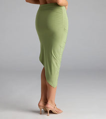 Always Happy Hour High-Rise Slit Midi Skirt