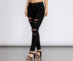 Jude Mid Rise Distressed Skinny Ankle Jeans