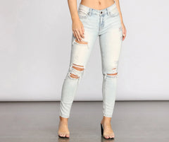 Josie Mid Rise Destructed Jeans