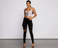 The Classic High Rise Destructed Skinny Jeans