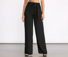 High Waist Tie Waist Linen Pants