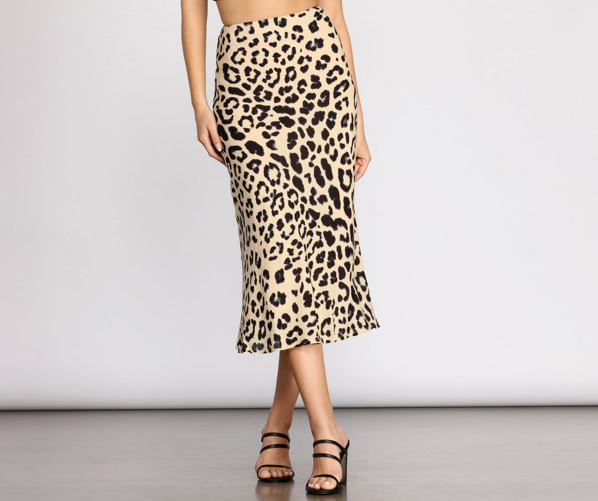 Feline Fierce Flared Midi Skirt