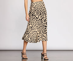 Feline Fierce Flared Midi Skirt