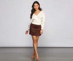 Double Trouble Faux Suede Mini Skirt