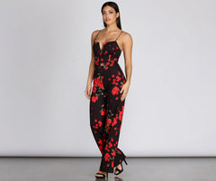 Floral Feeling V Wire Jumpsuit